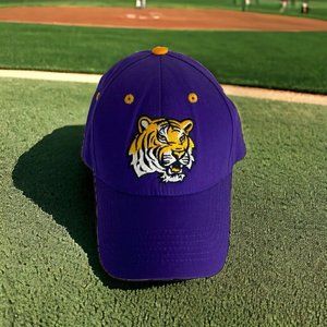 LSU Tiger Louisiana State University Purple Gold Strapback Hat Cap Embroidered